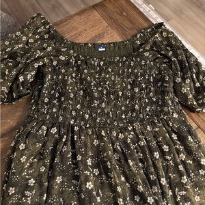 Old Navy - Hunter Green Floral Dress